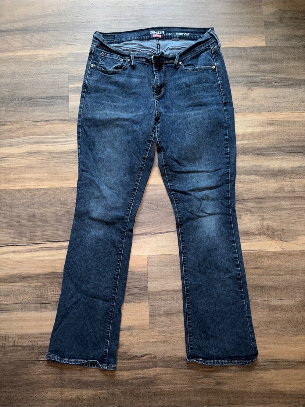 Denizen from Levi's Women's Dark Blue Boot Cut Jeans - Curvy Fit